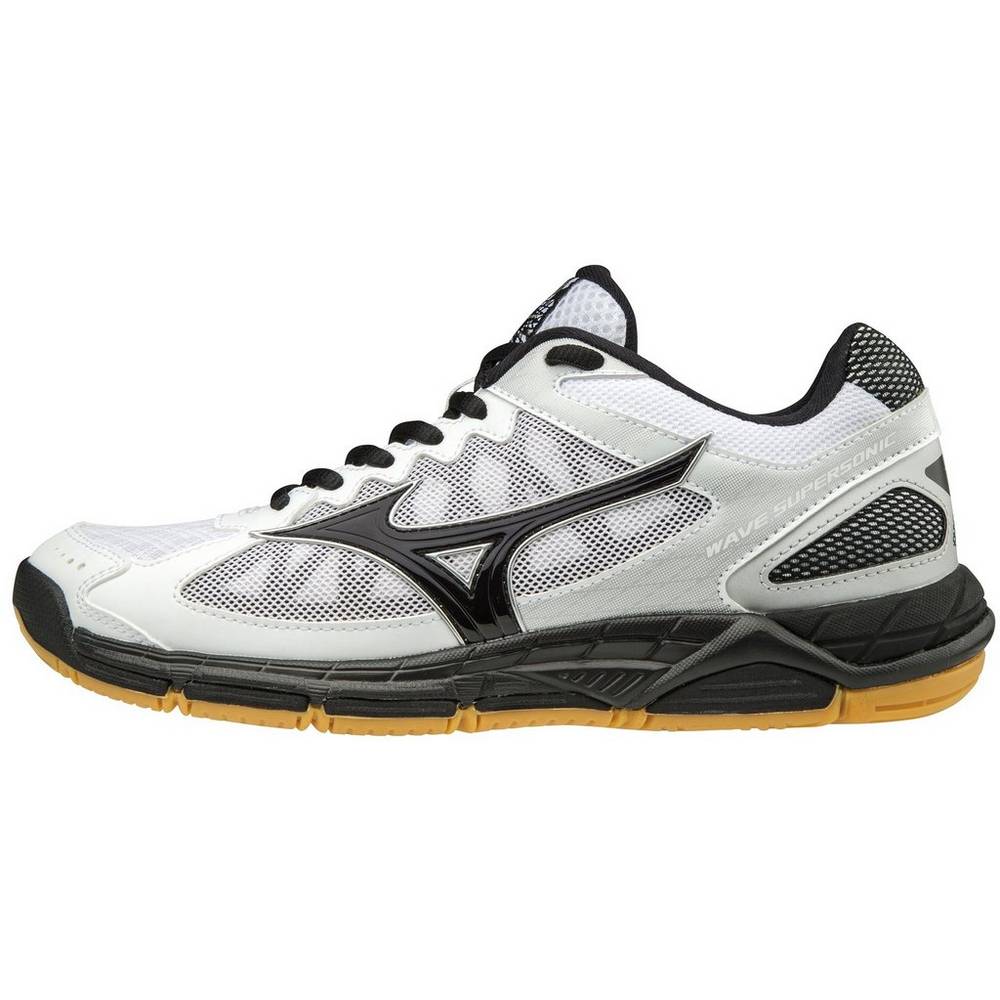 Sapatilhas Voleibol Mizuno Wave Supersonic - Mulher - Branco/Pretas - JCNQU1025